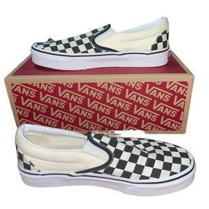 White checkered Vans